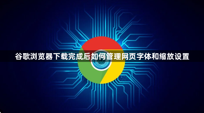 谷歌浏览器下载完成后如何管理网页字体和缩放设置1