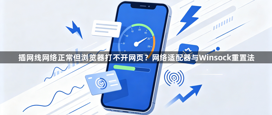 插网线网络正常但浏览器打不开网页？网络适配器与Winsock重置法1
