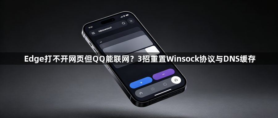 Edge打不开网页但QQ能联网？3招重置Winsock协议与DNS缓存1